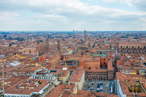 Italy, Emilia-Romagna, Bologna, Aerial view of old town photo