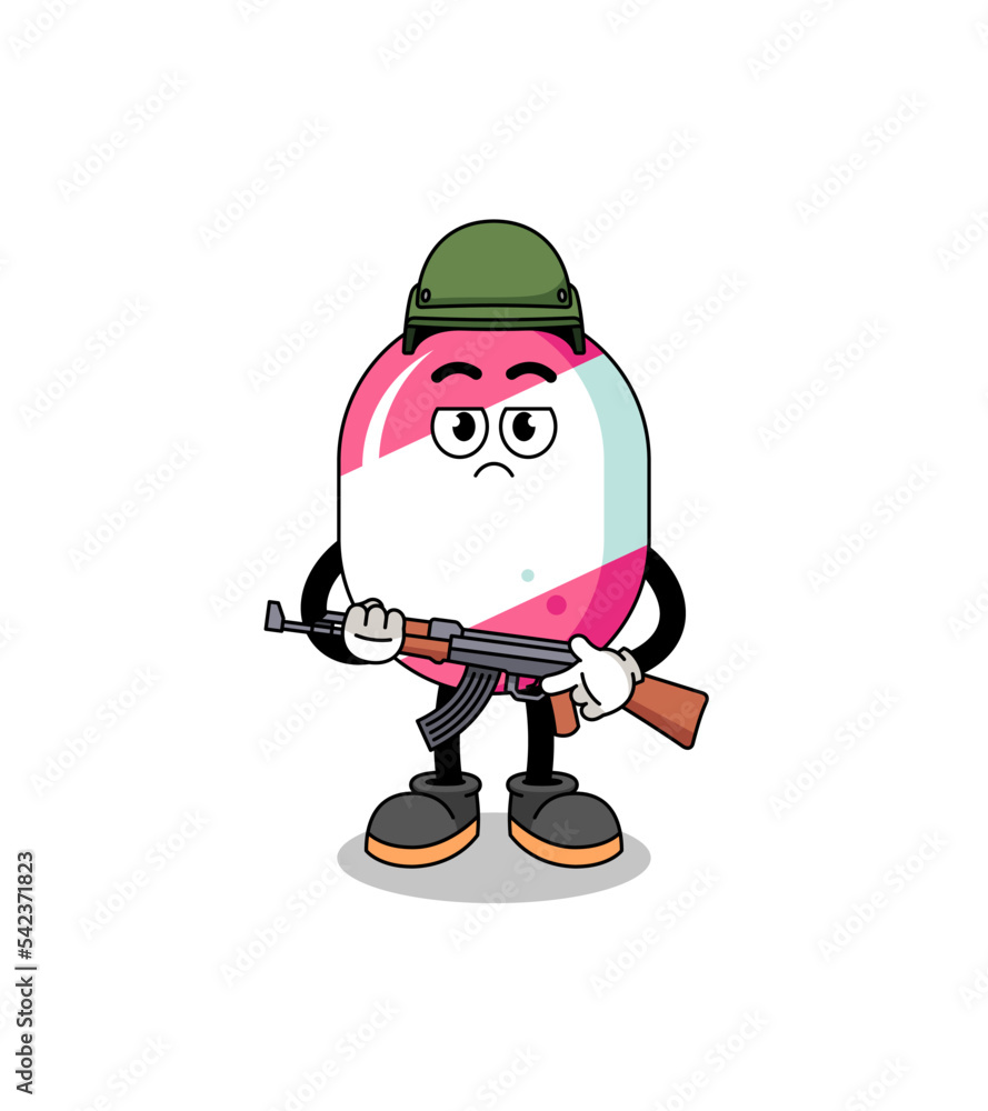 Cartoon of candy soldier