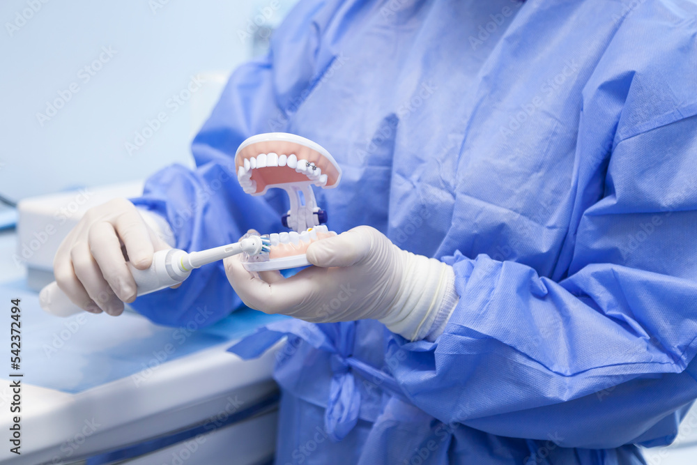 How to brush teeth properly explanation concept by a faceless dental