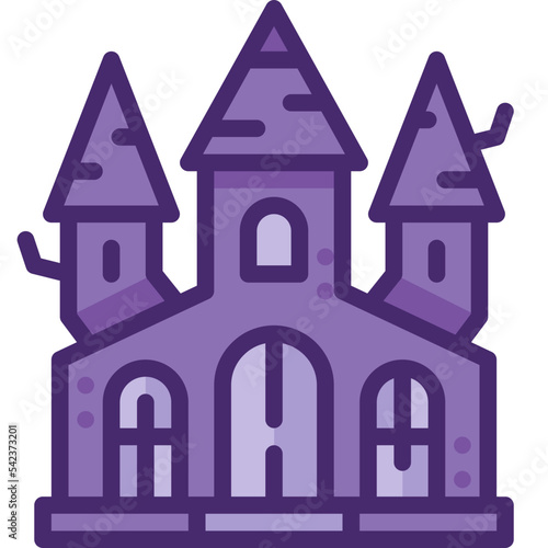 haunted house two tone icon