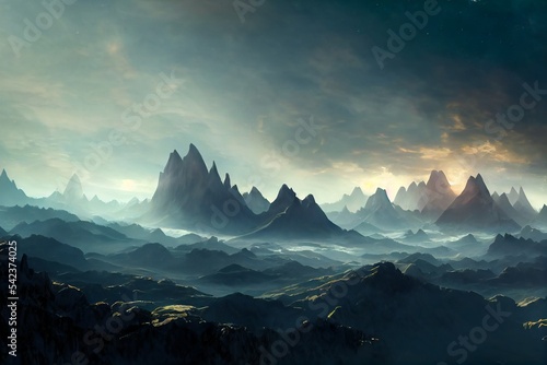 Fantasy mountains illustration © paranoic_fb