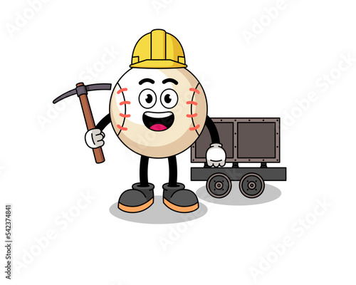 Mascot Illustration of baseball miner