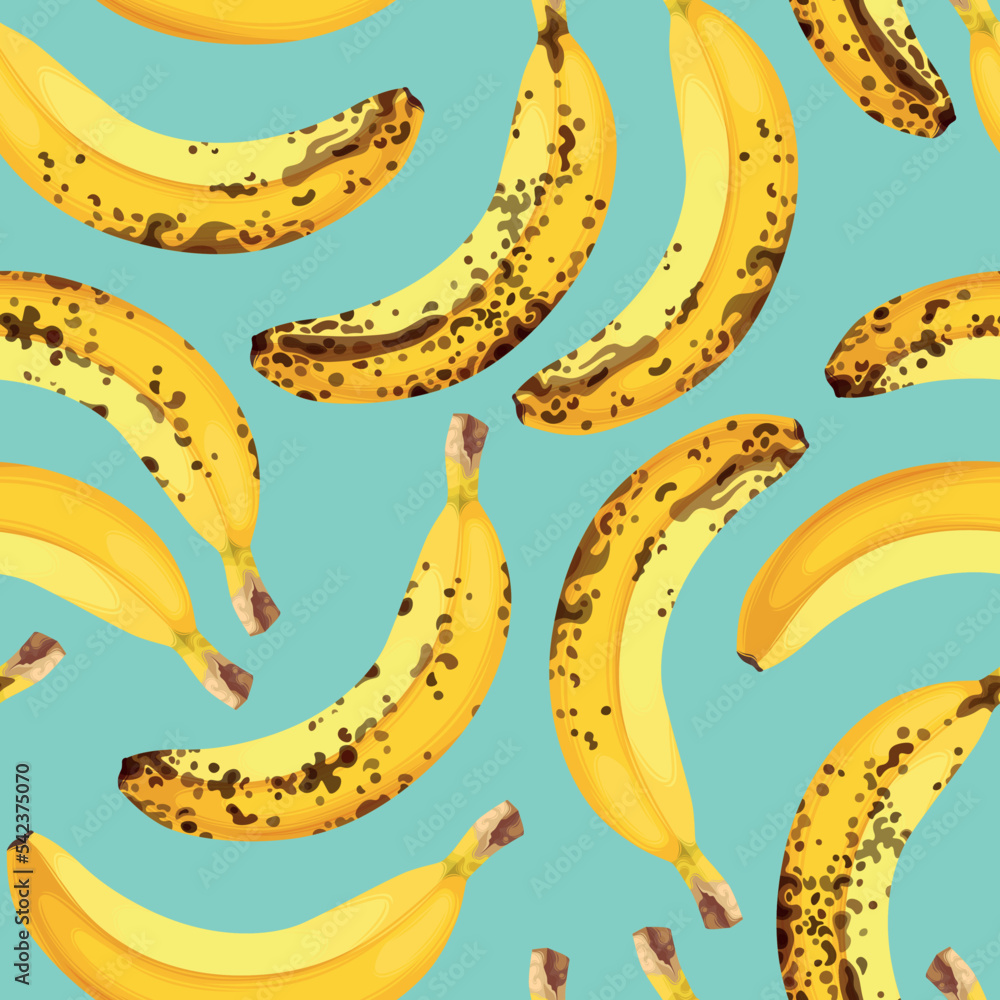 Vector pattern of bananas on a blue background