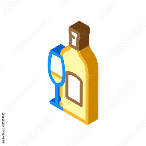sauvignon blanc white wine isometric icon vector. sauvignon blanc white wine sign. isolated symbol illustration