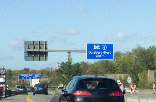 Autobahn 42, Autobahnkreuz Duisburg-Nord, Ausfahrt 6, Baustelle
