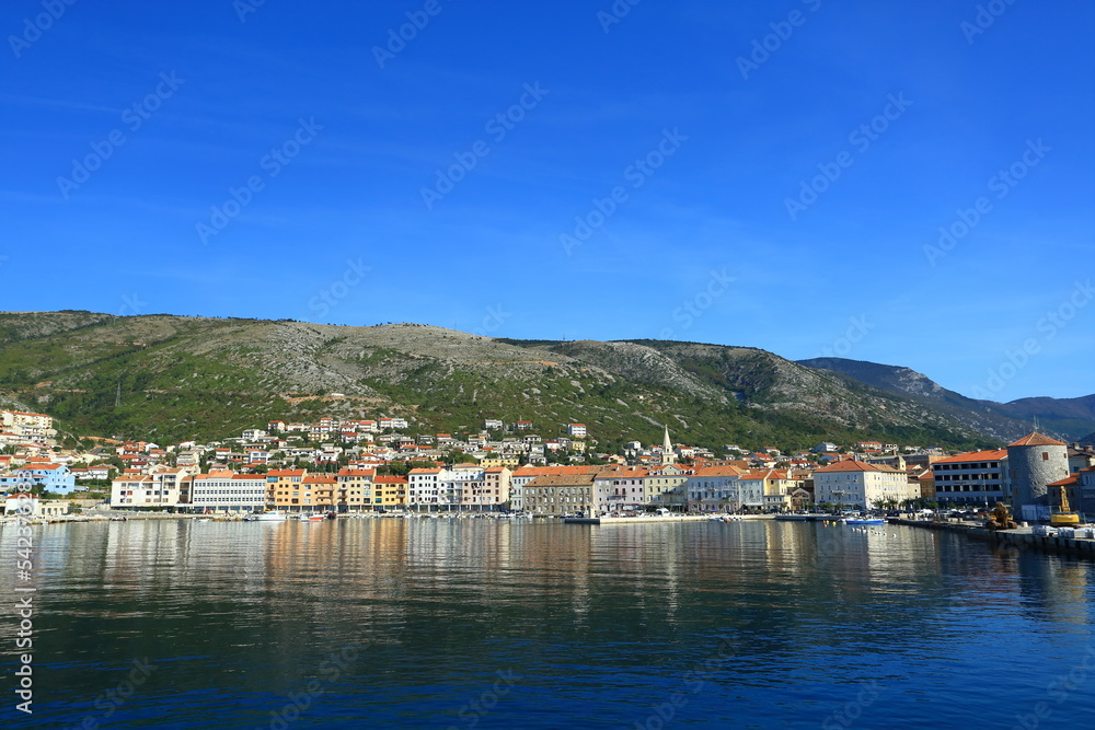 Senj, panoramic view, touristic destination on Adriatic sea, Croatia