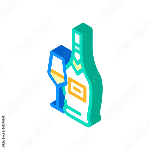 pinot grigio white wine isometric icon vector. pinot grigio white wine sign. isolated symbol illustration