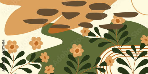 abstract flower mural. colorful creative background. for mural, print, decor, background, wallpaper.