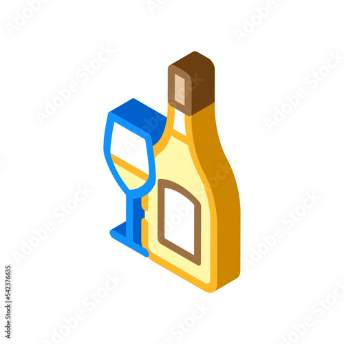 chardonnay white wine isometric icon vector. chardonnay white wine sign. isolated symbol illustration
