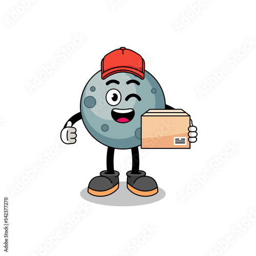 asteroid mascot cartoon as an courier