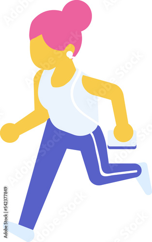 Isometric cartoon woman