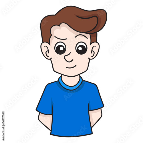 handsome handsome boy avatar illustration friendly smile