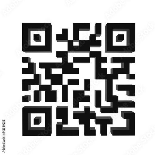 barcode qr icon 3d illustration