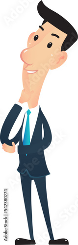 Character businessman posture thinking ponder.