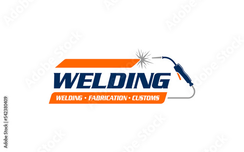 Illustration vector graphic of custom welding fabrication company logo design template