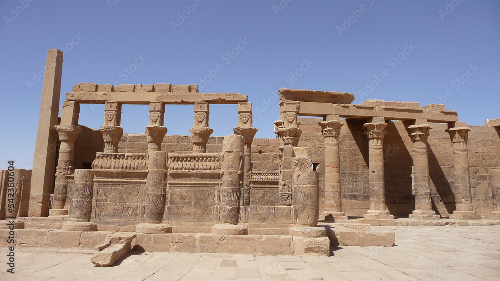Columns in the temple of Isis Philae - Aswan - Egypt Columns in the temple of Isis Philae - Aswan - Egypt