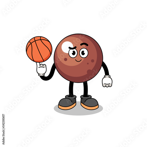 chocolate ball illustration as a basketball player