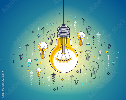 Shining light bulb and set ...