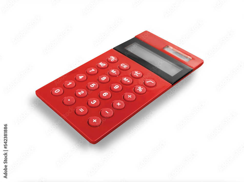 Single plastic calculator on background Single plastic calculator on background