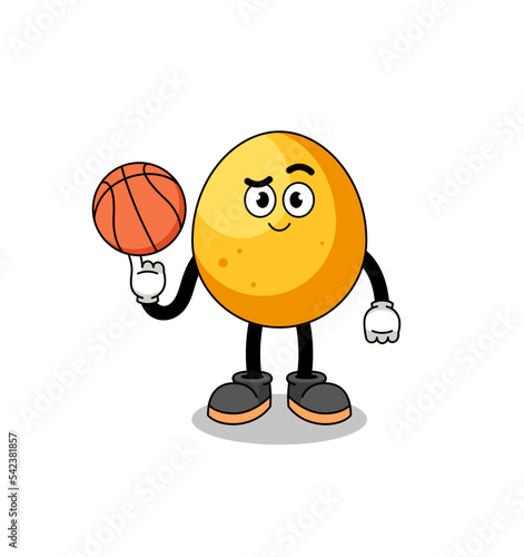 golden egg illustration as a basketball player