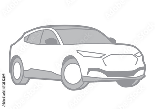 AMERICAN SUV ELECTRIC - VECTOR ILLUSTRATOR ON WHITE BACKGROUND - SPORTCAR_T065