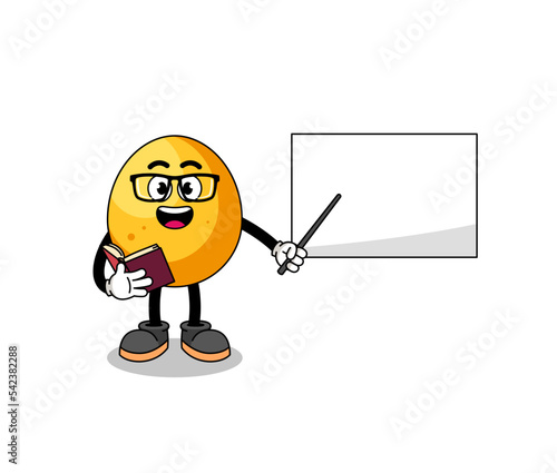 Mascot cartoon of golden egg teacher