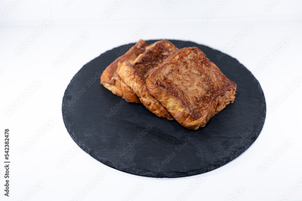 torrija french toast elegant white background torrija french toast elegant white background