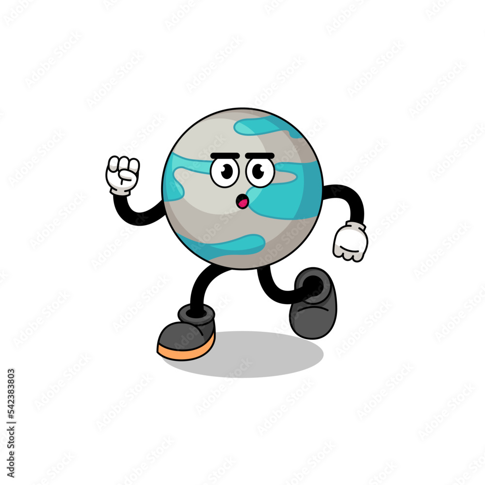 running planet mascot illustration