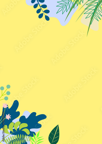 abstract background with flower and leaves