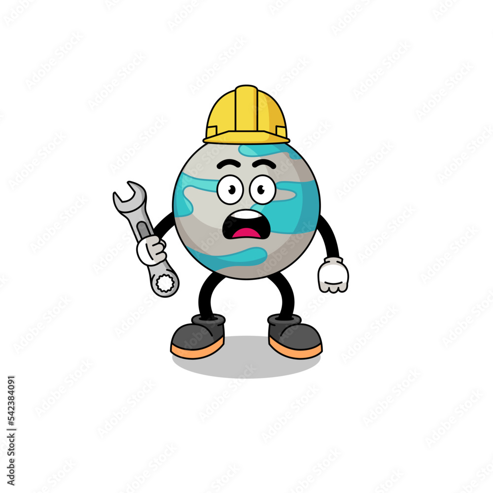 Fototapeta premium Character Illustration of planet with 404 error