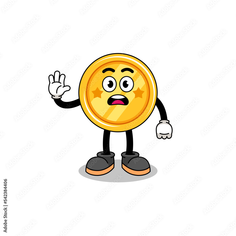 medal cartoon illustration doing stop hand medal cartoon illustration doing stop hand