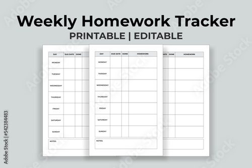 Weekly Homework Tracker