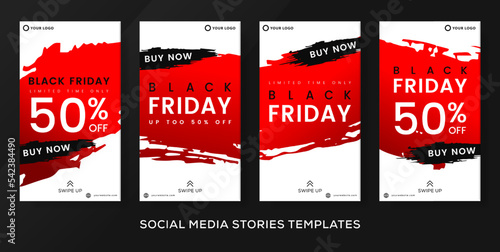 Set stories post banner template for black friday. premium vector
