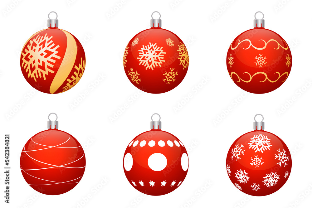 Red Christmas balls isolated on a white background. Red Christmas balls isolated on a white background.