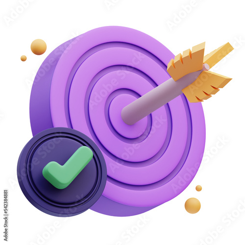Targeting Quality control Approved , 3d Illustration