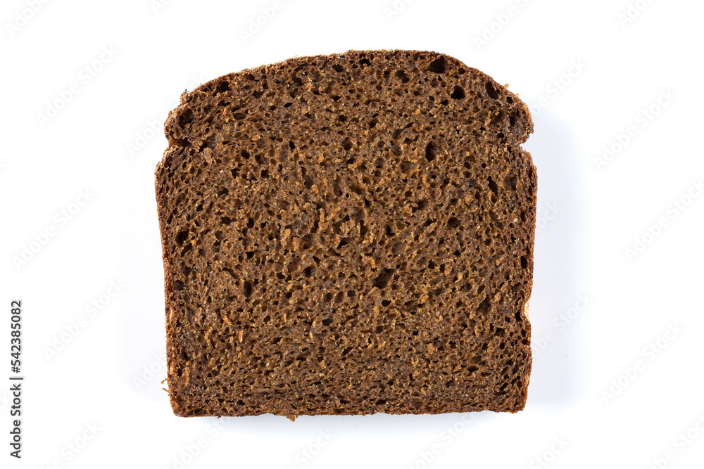 Rye bread slices isolated on white background Rye bread slices isolated on white background