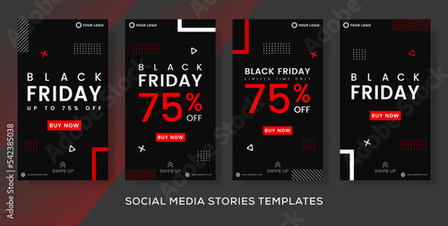 black friday sale store banners template for social media stories post. premium vector