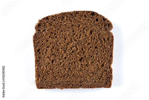 Rye bread slices isolated on white background
