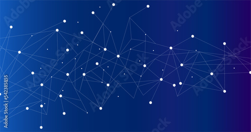 White network. Abstract connection on blue background. Network technology background with dots and lines for desktop. Ai background. Modern abstract concept. Line background, network technology vector