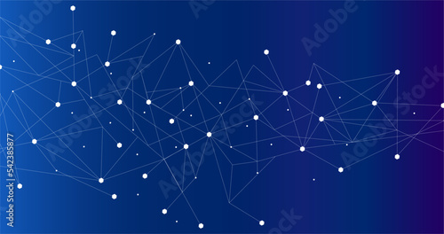White network. Abstract connection on blue background. Network technology background with dots and lines for desktop. Ai background. Modern abstract concept. Line background, network technology vector