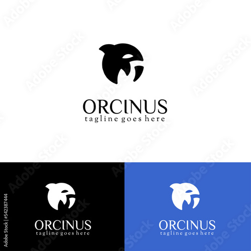 Logo of a ferocious predatory orca whale