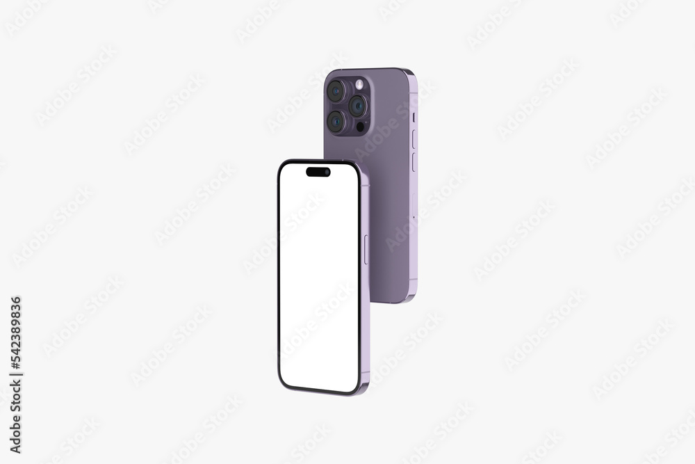 Phone display with blank white screen, Mobile phone isolated on white background Phone display with blank white screen, Mobile phone isolated on white background