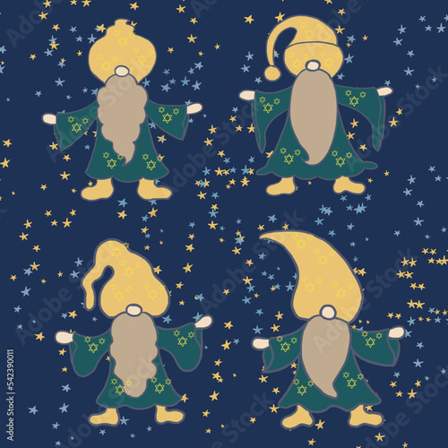christmas cookies little gnome, gnome,wizard,leprechaun christmas pattern set of christmas elements pattern with stars background with stars