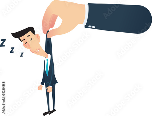 Hand pick up worker sleep