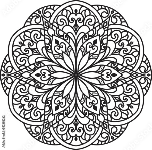 Adult coloring page Mandala.Template for coloring book page