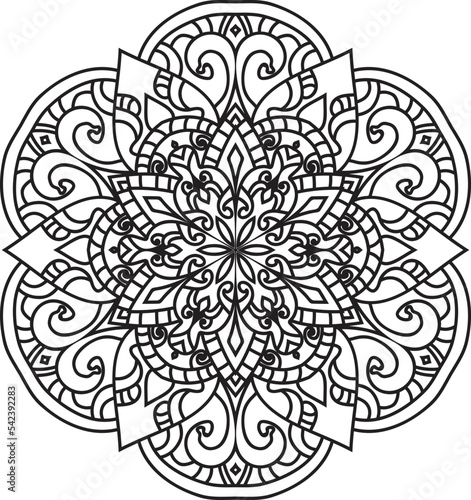 Adult coloring page Mandala.Template for coloring book page