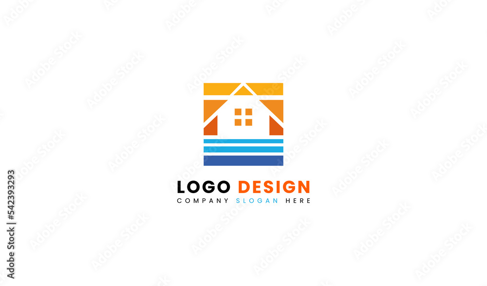 Abstract beach coastal resort logo design template element. Coastal Resort logo usable for business and company branding logos. flat vector logo design template element.