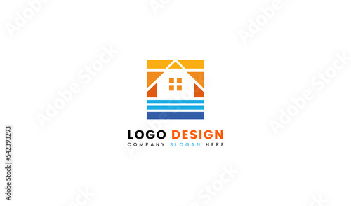 Abstract beach coastal resort logo design template element. Coastal Resort logo usable for business and company branding logos. flat vector logo design template element.