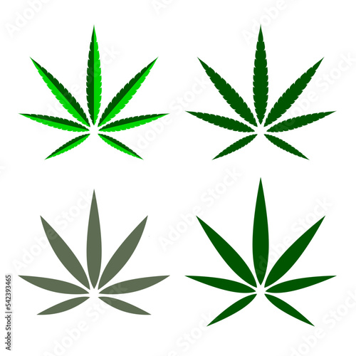 Icons of marijuana leaves