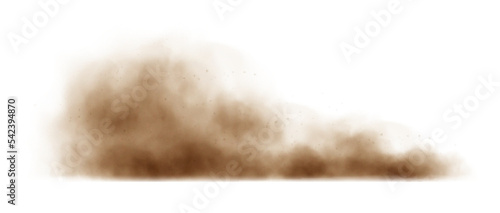 Fotografia Sand cloud, sandstorm, dirty dust or brown smoke